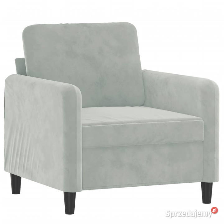 Fotel jasnoszary 60 obity aksamitem WM359422