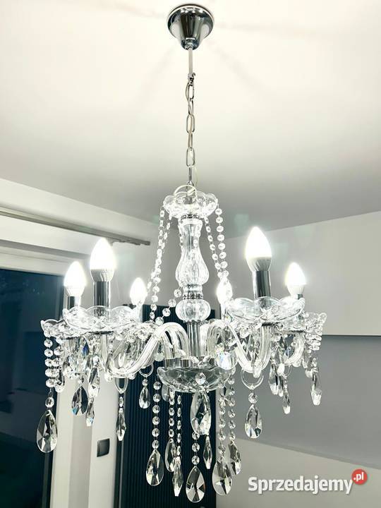 Lampa kryształowy żyrandol diament 6 w stylu Warszawa