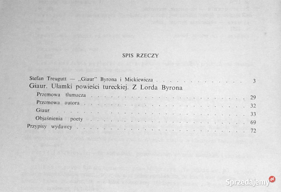 Giaur Lektura szkolna George Gordon Byron Chełm sprzedam