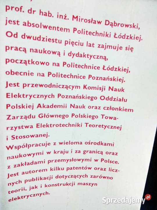 Konstrukcja maszyn elektrycznych książki sprzedam