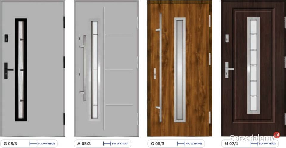 Drzwi zewnętrzne metalowe i drewniane do domu i