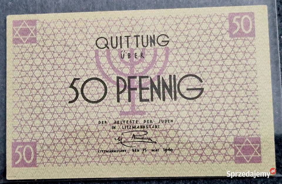 Banknoty Getta 1940 1 Marka x 2 i 50 Pfenig Pozostałe śląskie Sosnowiec