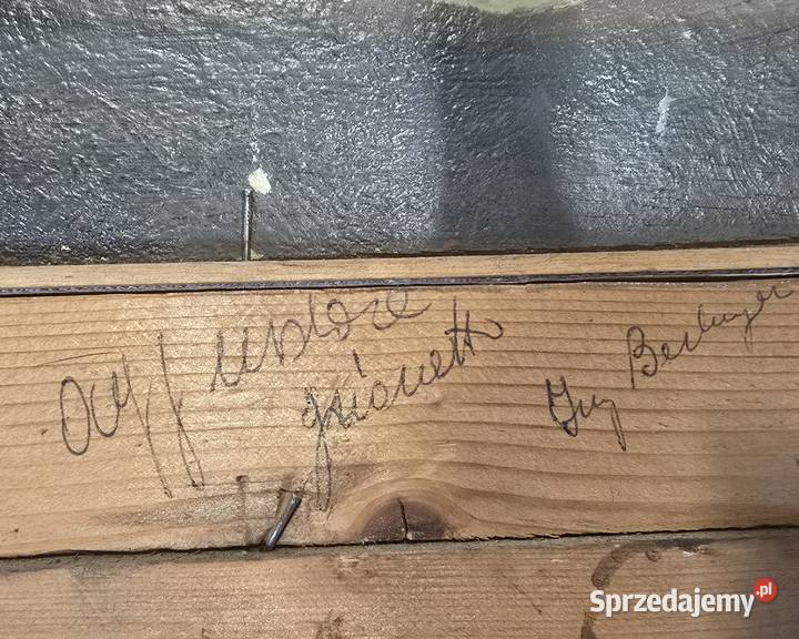 Bukiet kolorowych kwiatów olej na desce mazowieckie Bronisze