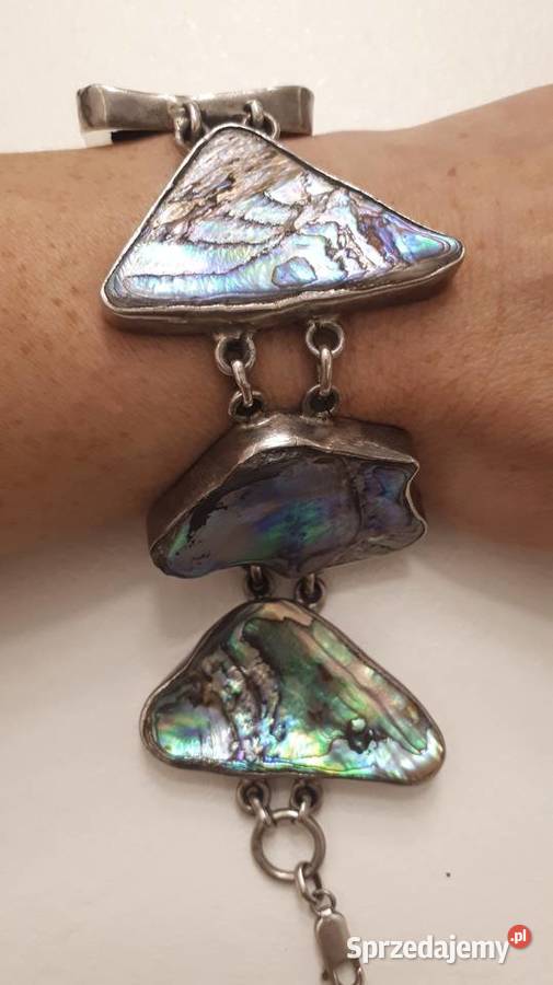 Bransoleta srebrna z muszlą Abalone Bransoletki Radom