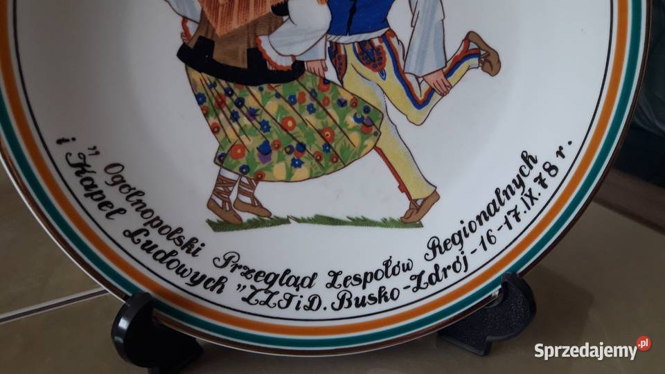 Talerz Ćmielów tańce polskie Zofia Stryjeńska Porcelana i szkło lubelskie Janów Lubelski