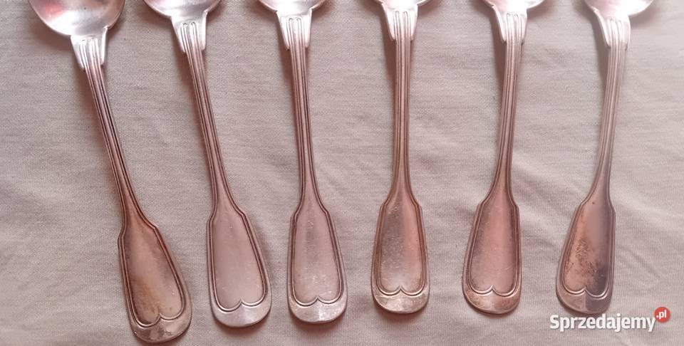 Komplet 6 platerowanych łyżek stołowych Gustaw Koźminek