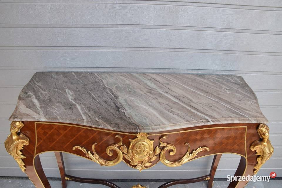 Drewniana Brązowa Konsola pod Ścianę Secesja Kraków