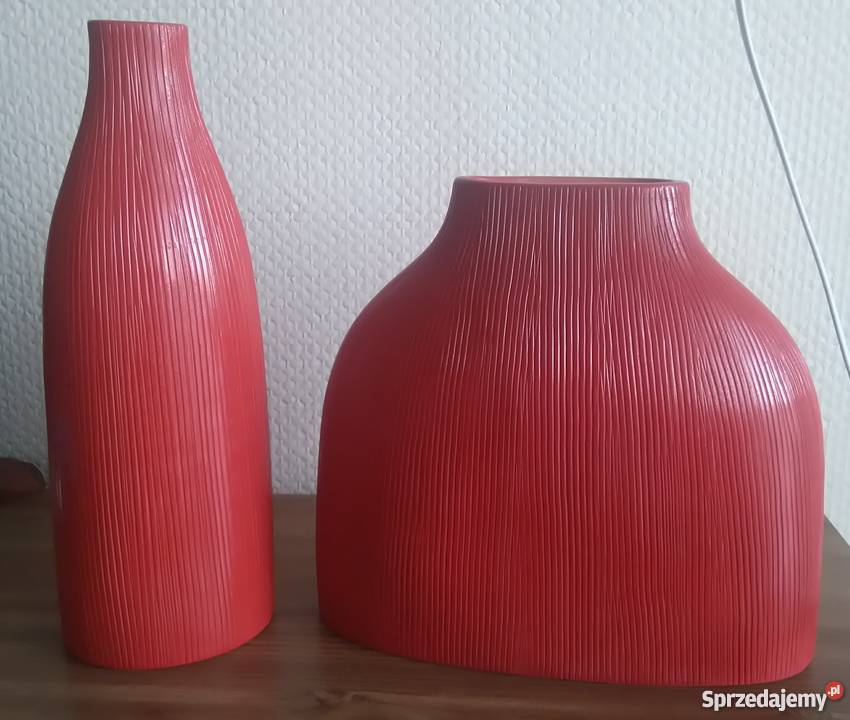 Wazon czerwony ceramiczny 2 sztuki komplet Warszawa
