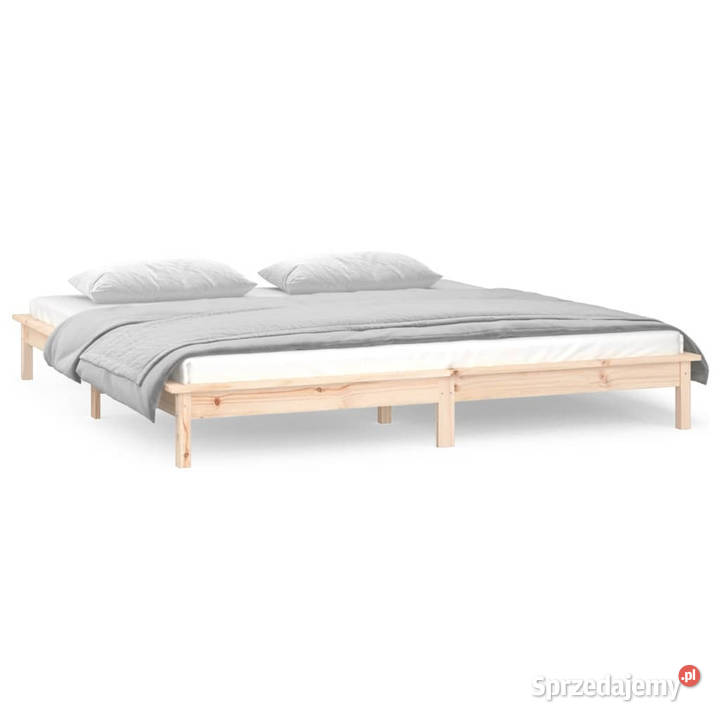 Rama łóżka z LED lite drewno 200x200 WM820626 211cm Łóżka