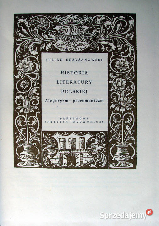 Historia literatury polskiej Julian Krzyżanowski Limanowa