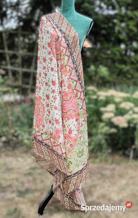 Duża lekka chusta chustka indyjska dupatta pareo Dla kobiet Pozostałe Szczecin