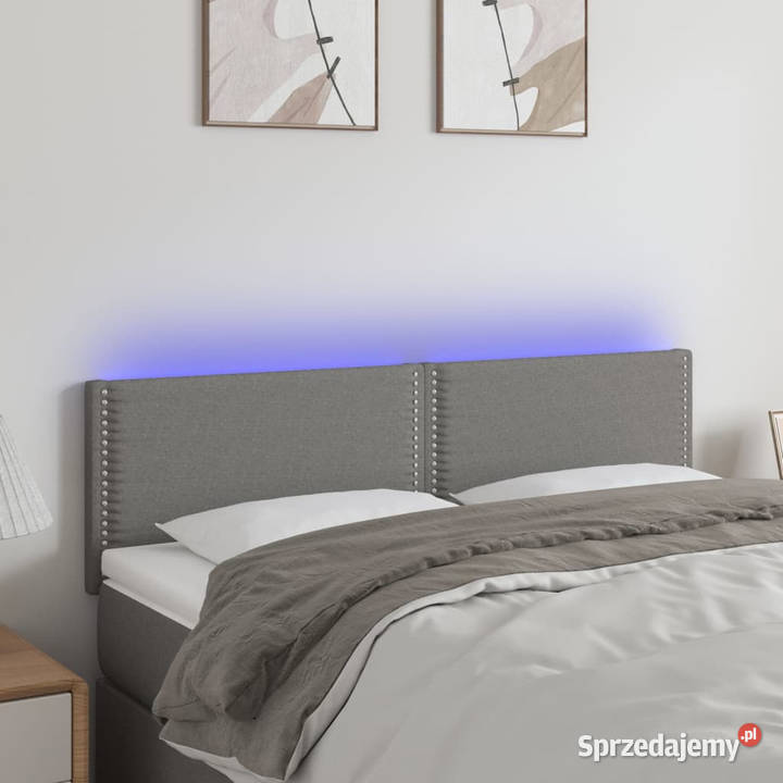 Zagłówek do łóżka z LED ciemnoszary 144x5x7888 Warszawa