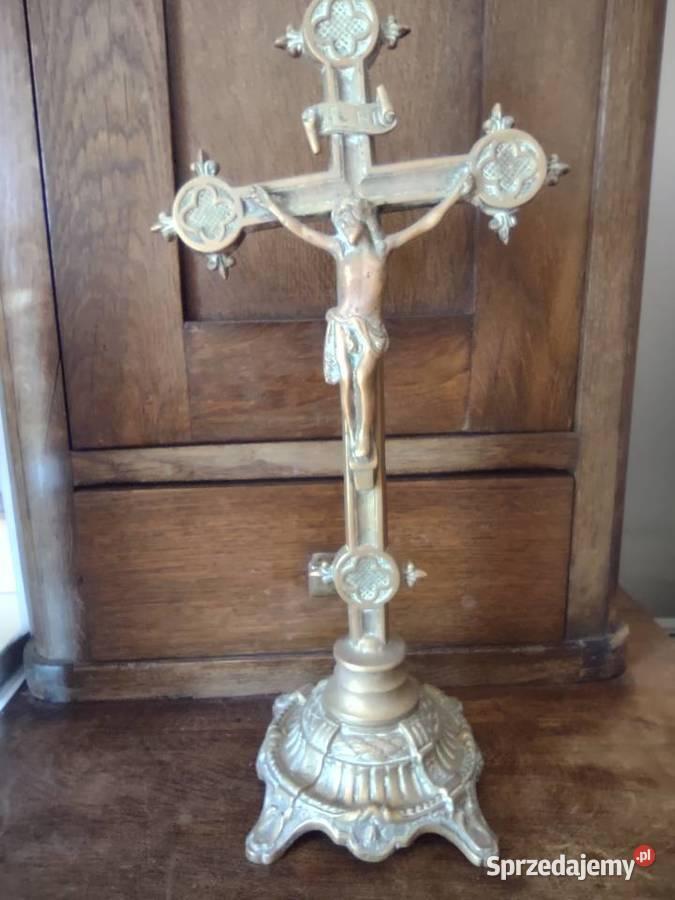 Stary krzyż krucyfiks Francja mosiądz Gniezno sprzedam