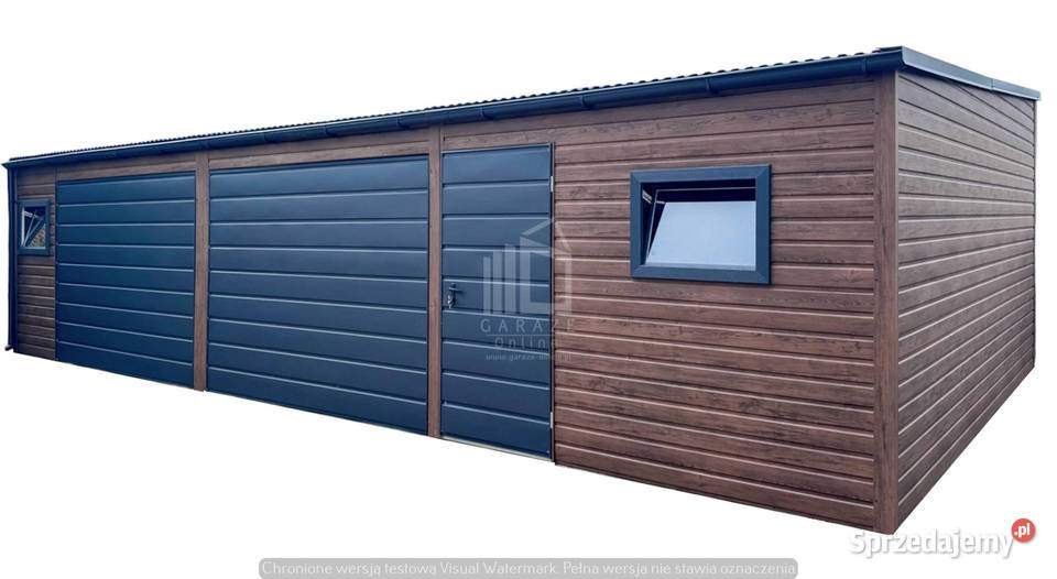 Garaż blaszany 10x3m 2x brama drzwi 2x okno Toruń