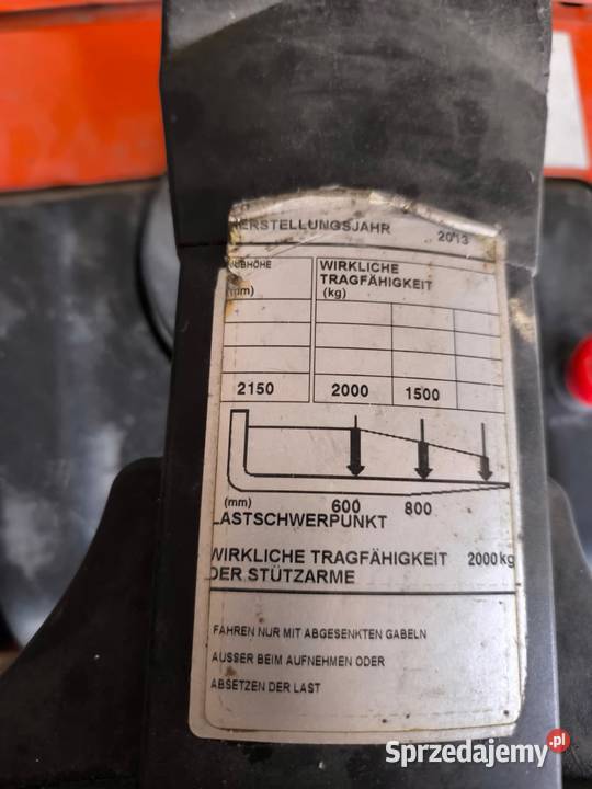 wózek widłowy z podestem BT SPE200L 2013 z UDT elektryczny Łódź