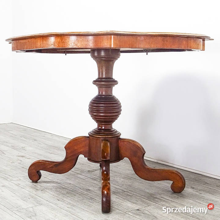 Solidny Stolik KAWOWY mahoniowy blat Stoliczek 118cm Kalisz