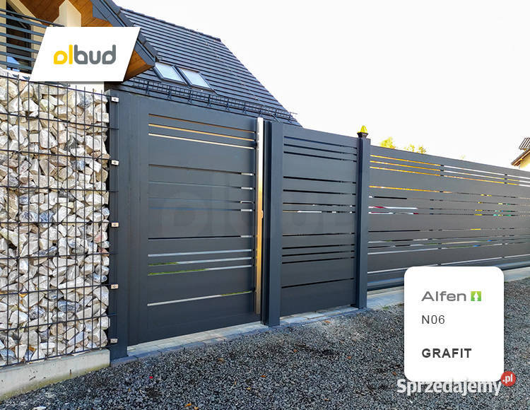 Ogrodzenie aluminiowe grafit ALFEN N06 Hel Materiały budowlane