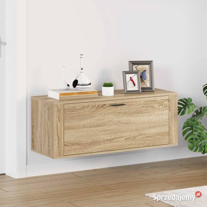 vidaXL Szafka na buty ścienna dąb