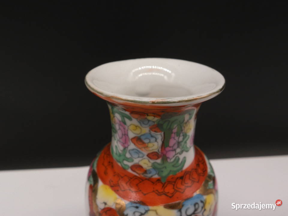 Chiński wazonwazonik Porcelanowy Famille Rose Antyki, Sztuka, Kolekcje