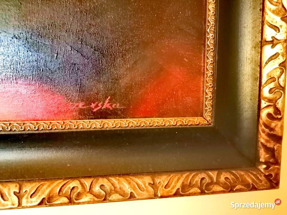 Obraz olejny Kobieta kot Łódź sprzedam