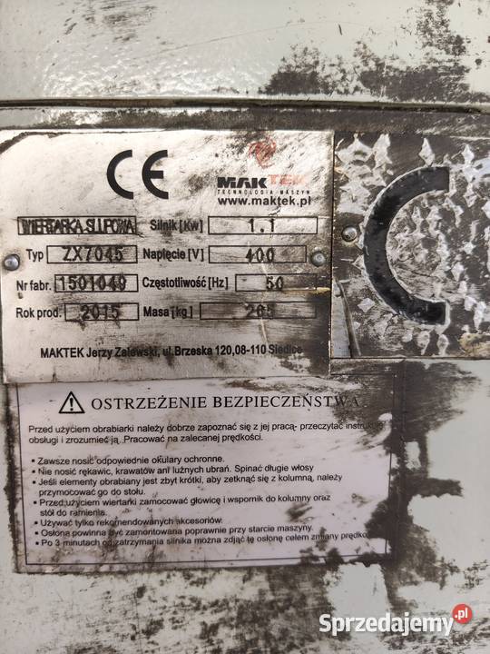 Wiertarkofrezarka MAKTEK ZX7045 z podstawą i sprzedam