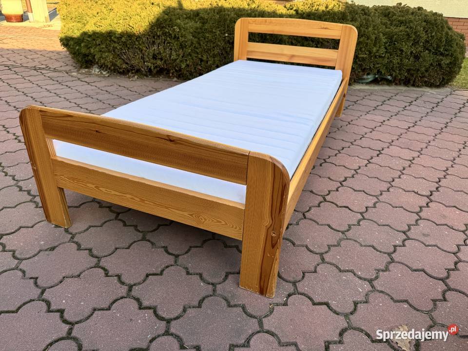Łóżko drewniane 90x200 sosnowe materac rama Ramy i stelaże Garwolin sprzedam