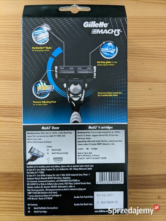 Gillette Mach3 Maszynka do golenia 5 ostrzy NOWA Warszawa