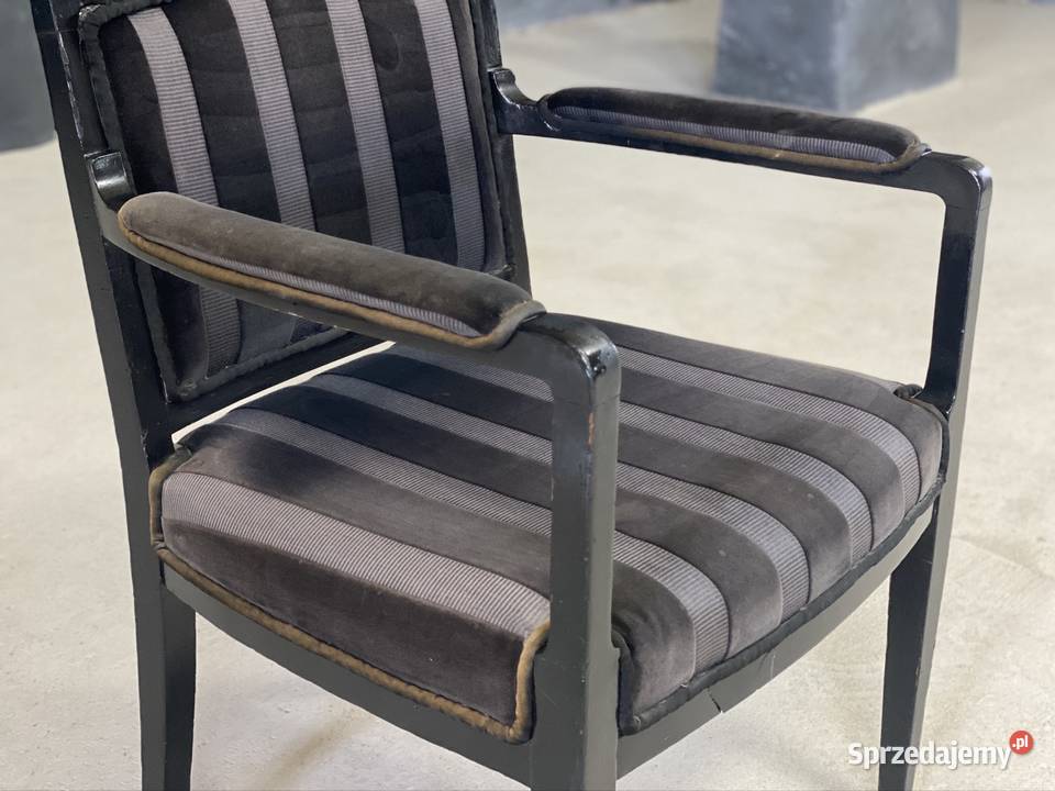 Fotel art dco vintage czarny tapicerowany styl 58cm zachodniopomorskie