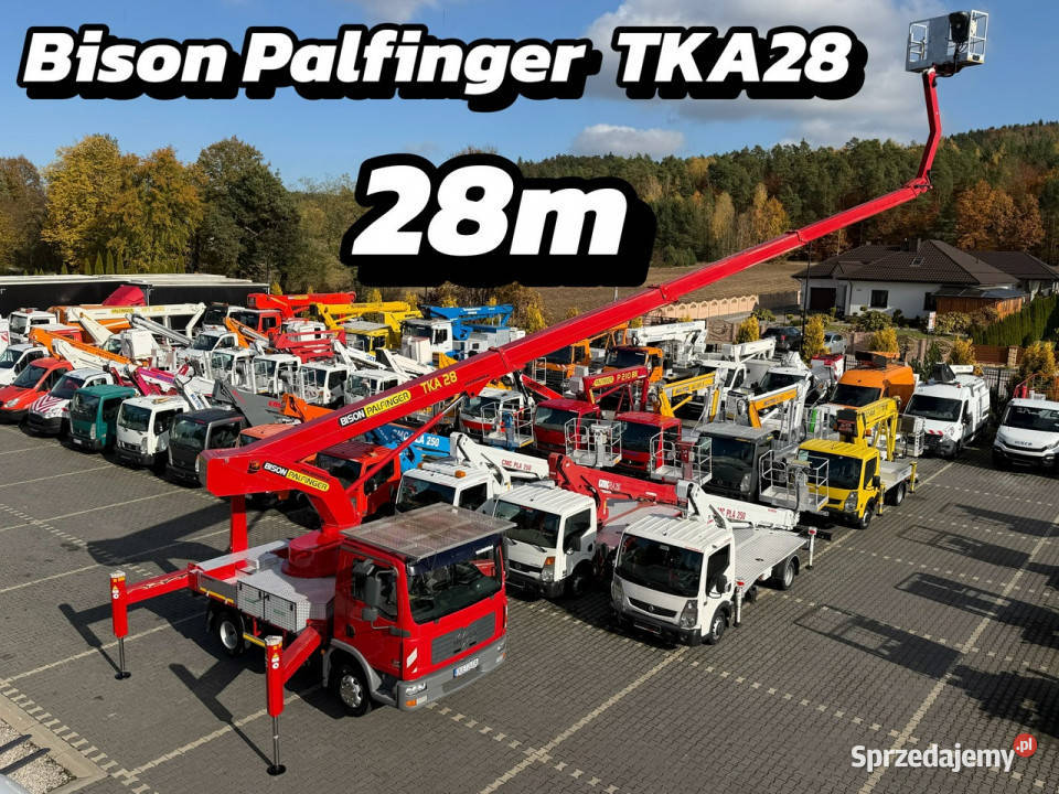 MAN TGL 8180 Zwyżka Palfinger TKA 28 m w bok 20m Samochody ciężarowe Widełki