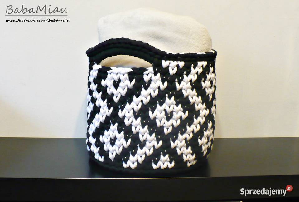 Kosz bawełniany dwukolorowy w romby na zabawki Pozostałe Bydgoszcz