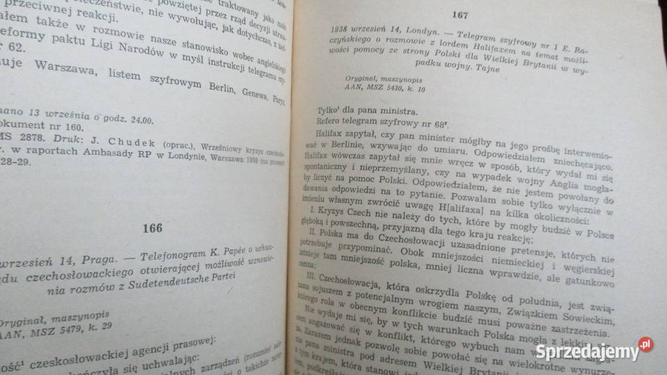 MONACHIUM 1938 Polskie dokumenty dyplomatyczne historia, archeologia Łódź sprzedam