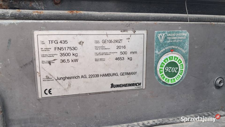 Wózek Widłowy Jungheinrich TFG 435 Widły tele Wózki widłowe sprzedam