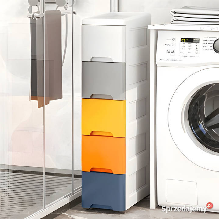 Regał z 5 wysuwanymi szufladami nogi z kółkami Meble Smogorzów