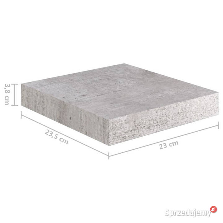 Wisząca półka ścienna szarość betonu 23 x 235 x Warszawa