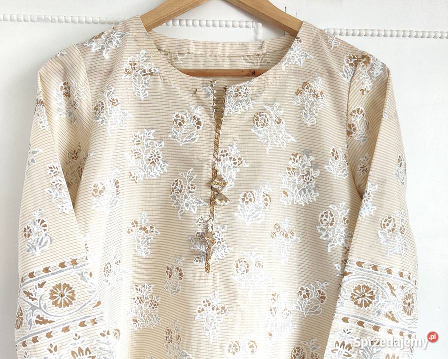 Indyjski komplet M 38 beżowy złoty malowany Szczecin