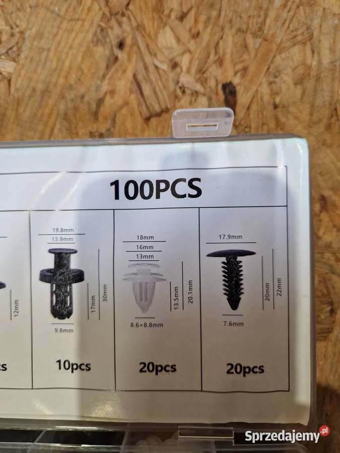 ZESTAW SPINEK SAMOCHODOWYCH KOŁKÓW KLIPSÓW 100 Głogowa