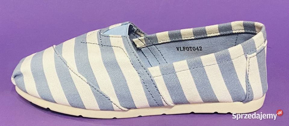 Damskie niebieskobiałe mokasyny rozmiar 36 22cm