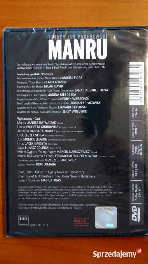 Manru Ignacy Jan Paderewski DVD Warszawa sprzedam