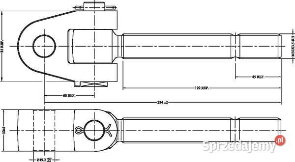 Końcówka przegubowa łącznika górnego M30x35 Kamionna