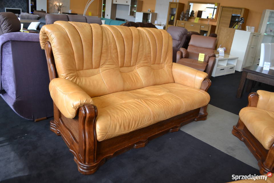 Komplet 321 CEZAR 100 SKÓRA MEBLE PYKA Wyprzedaż sprzedam