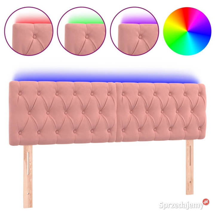 Zagłówek do łóżka z LED różowy 144x7x7888 Warszawa