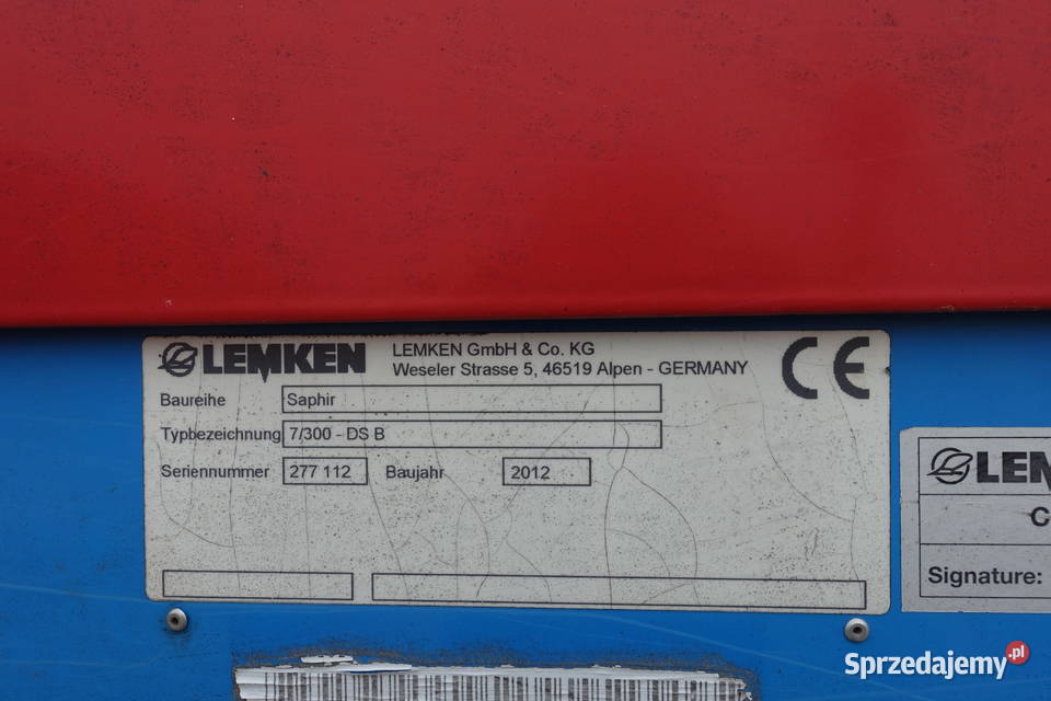 Lemken saphir 7300 DS agregat uprawowosiewny podlaskie Sokoły