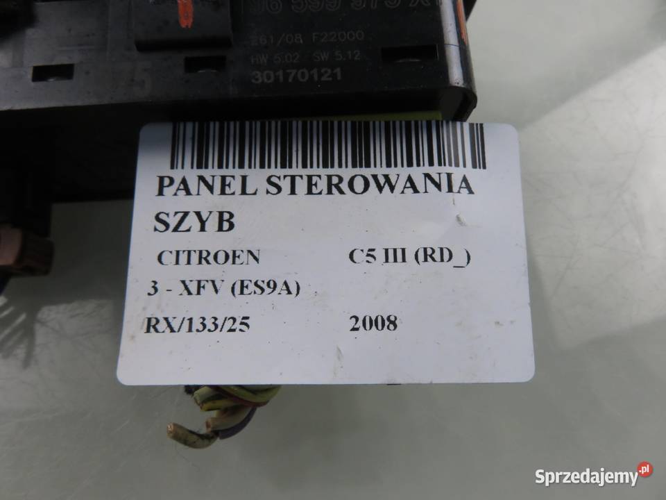 PANEL SZYB CITROEN C5 III RD 96599975XT