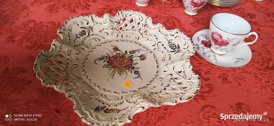 Wspaniała Patera ażury Italy 1930 W kolorze ecru pomorskie Gdańsk