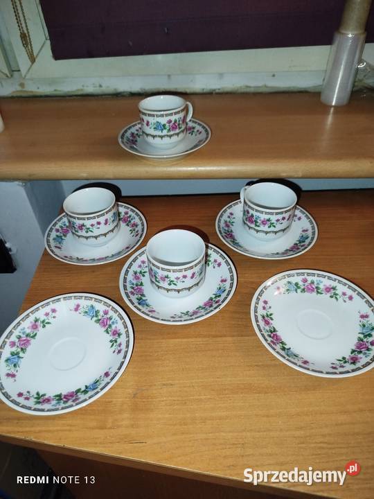 Zestaw kawowy sygnowany chińskim LOGO pięknie łódzkie Łódź