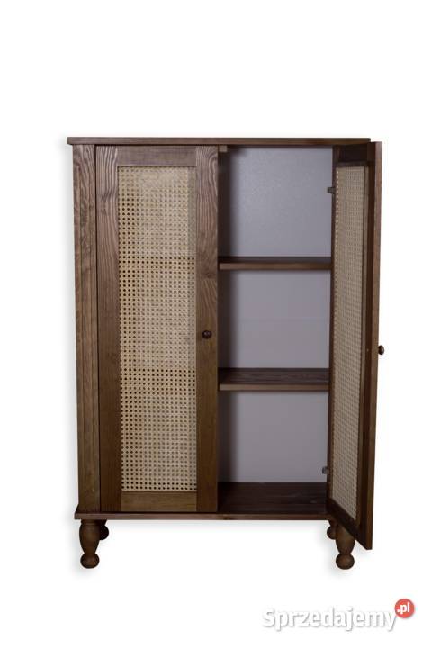 Komoda sosnowa BOHO z ratanem