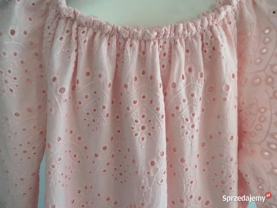 Sukienka Ażurowa Trapezowa Bawełniana Włoska Łomża