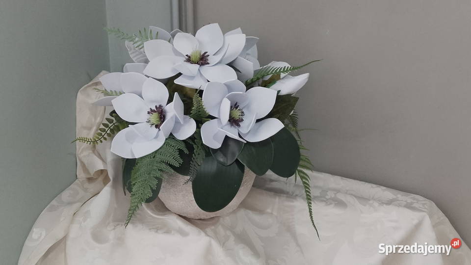 Dekoracją do domu bukiet magnolii Sztuczne kwiaty i owoce Dekoracje i ozdoby Częstochowa