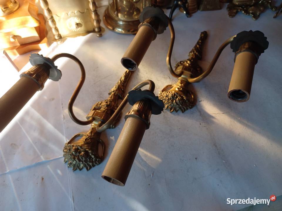 Komplet dwóch mosiężnych kinkietów Kolekcja wielkopolskie