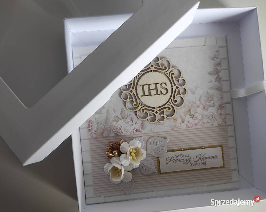 Kartka ręcznie robiona na Komunię Świętą z Łódź